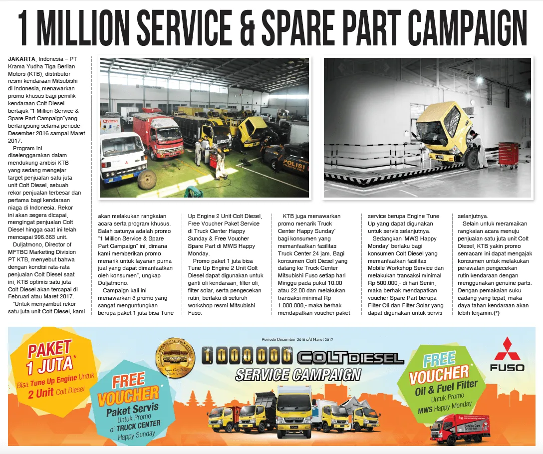 1 Million Service and Spare Part Campaign